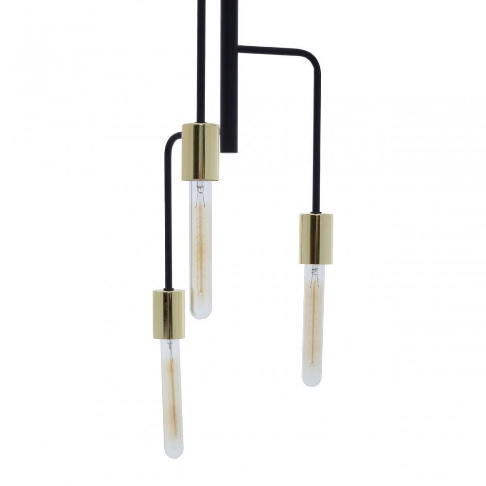 Lagona 3 Bulb Gold And Black Pendant Light
