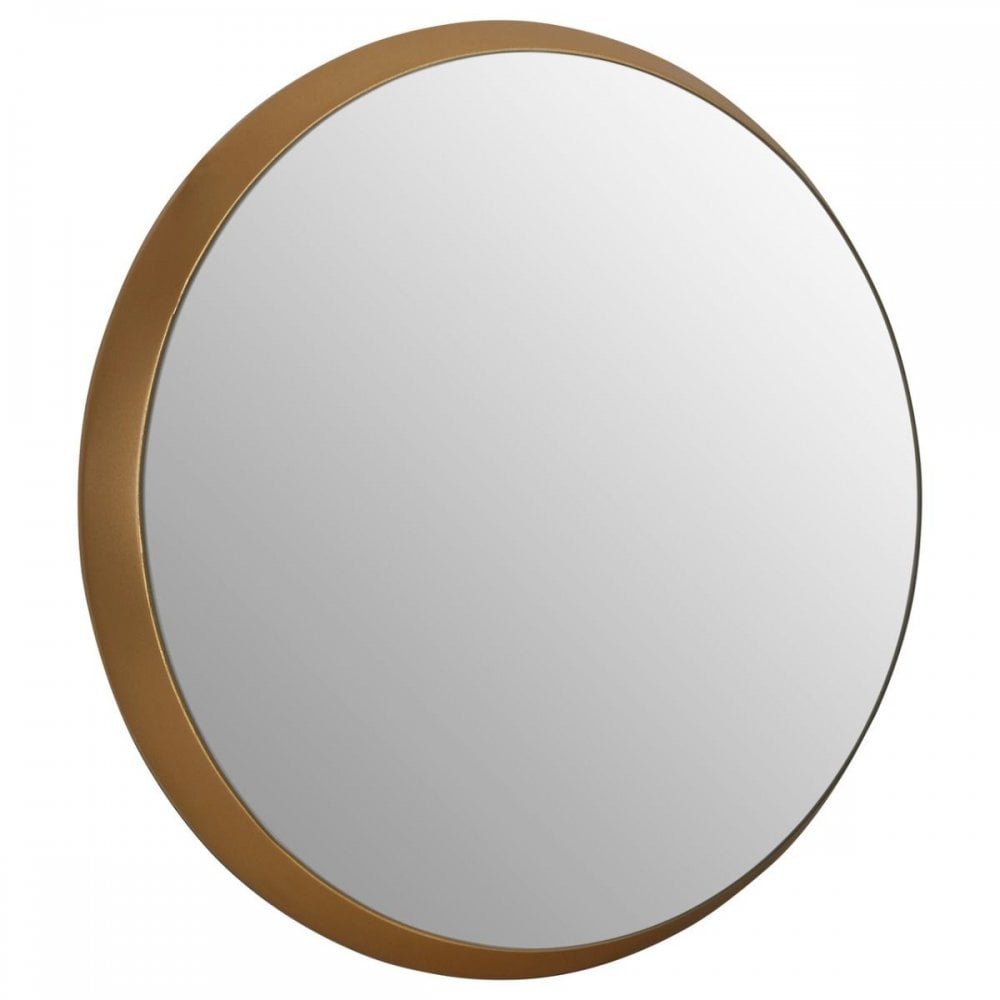 Medium Round Wall Mirror With Gold Frame