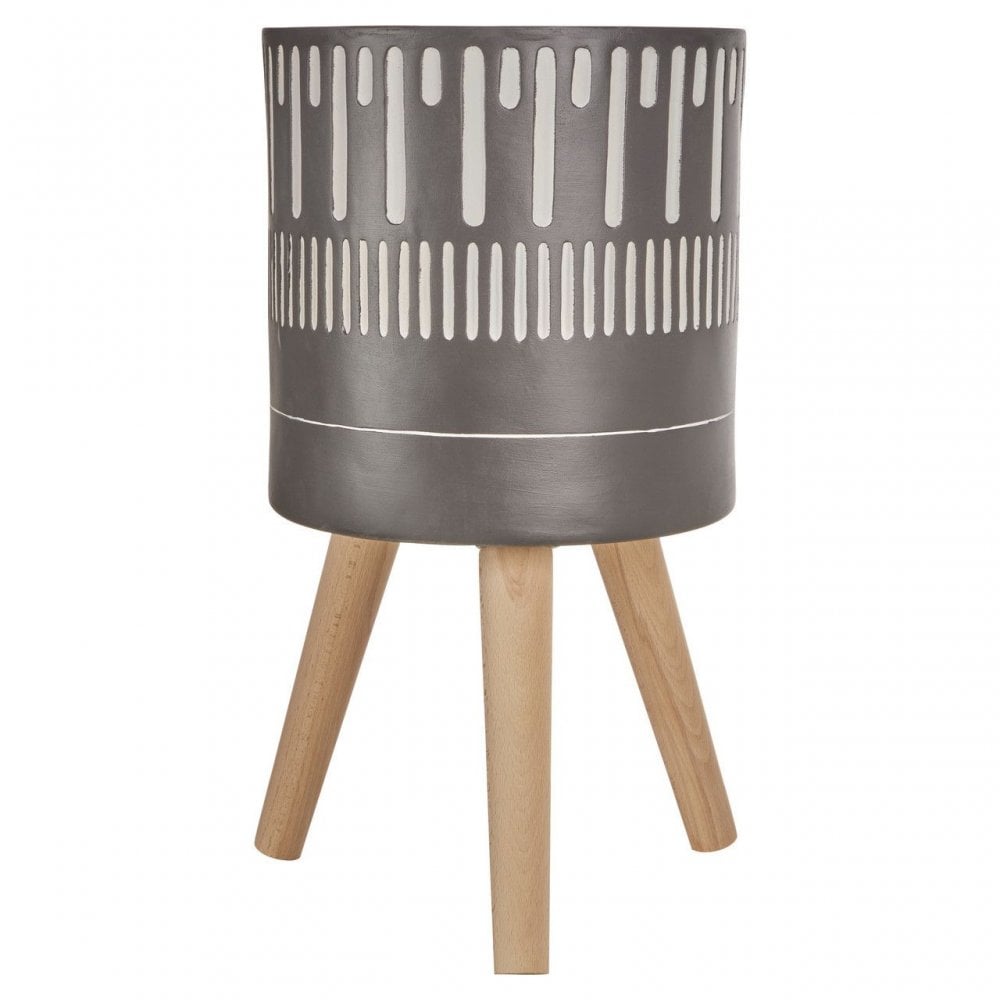 Darnell Large Black And White Finish Planter