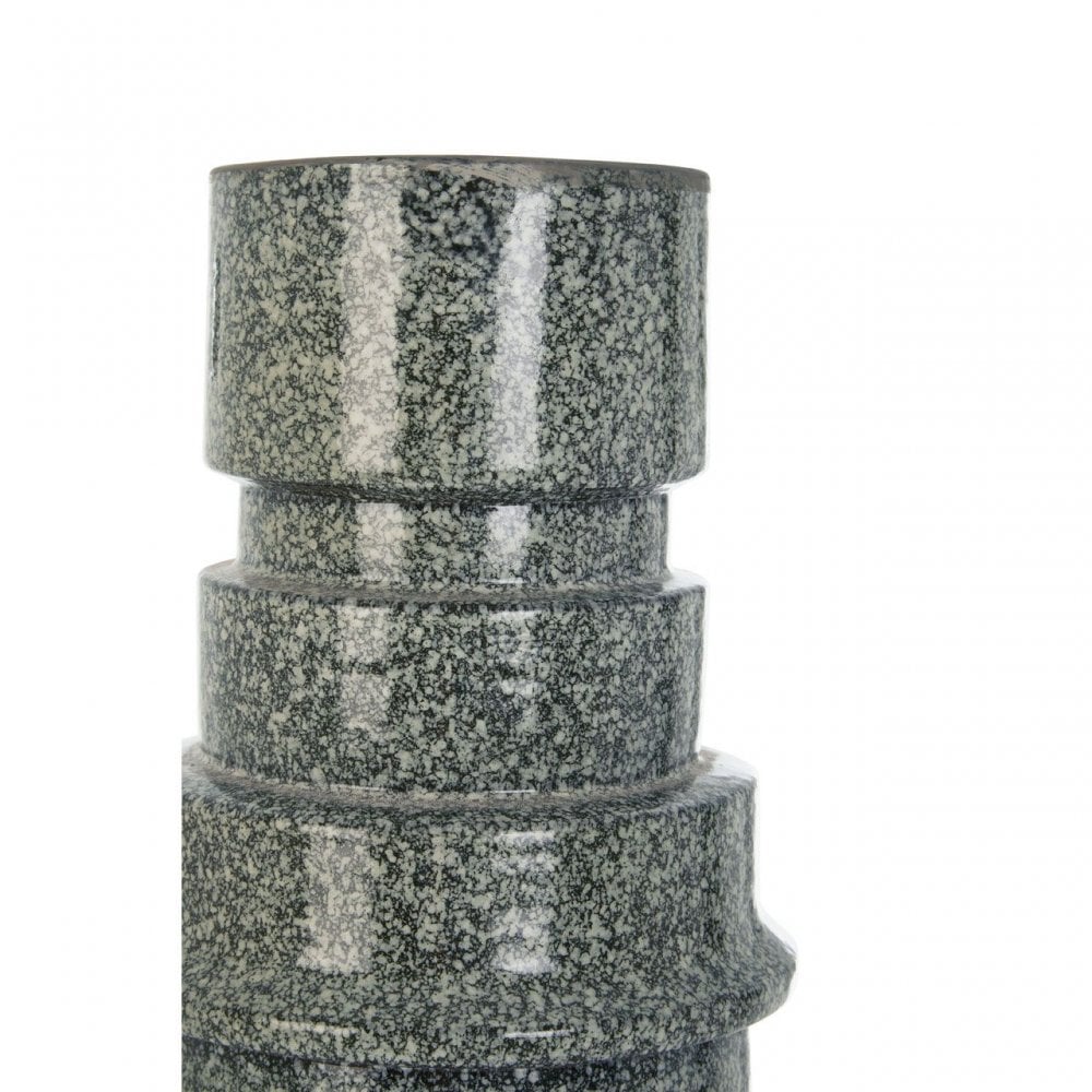 Kaga Grey Speckled Earthenware Vase