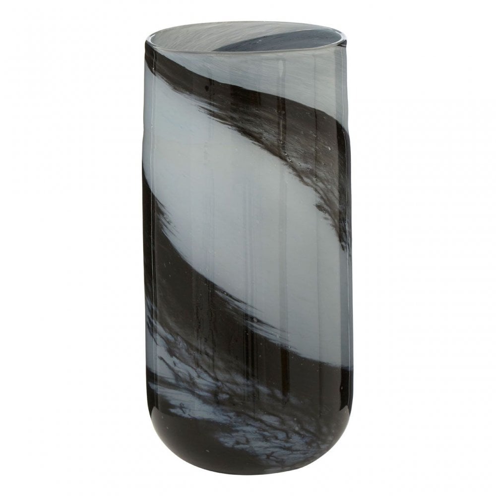 Carra Large Grey / Black Brushstroke Vase