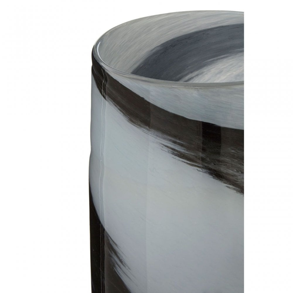Carra Large Grey / Black Brushstroke Vase