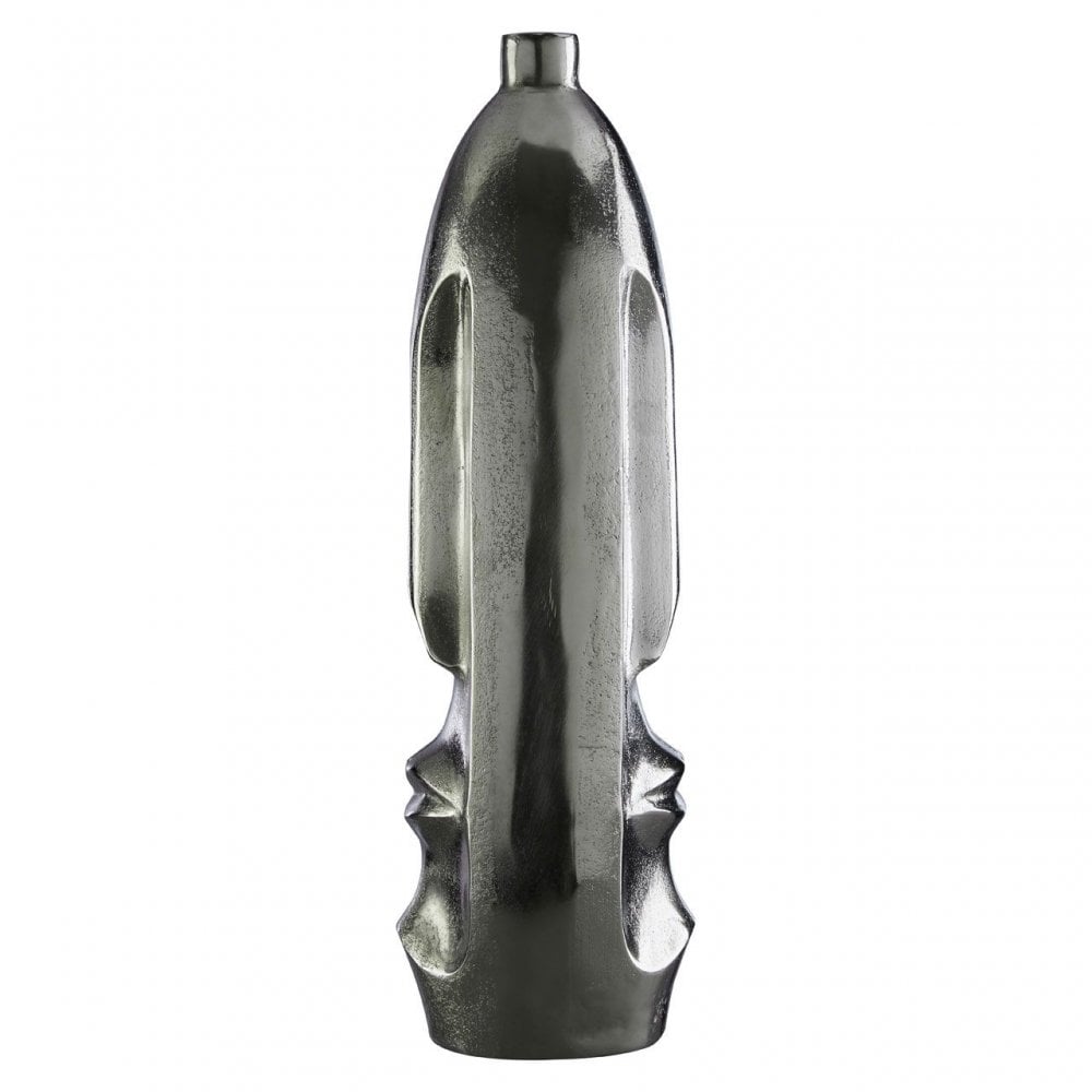 Viso Large Silver Finish Tall Vase