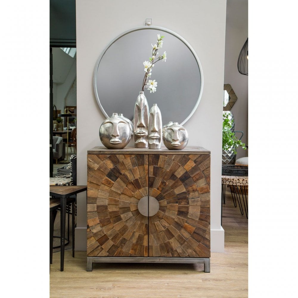 Viso Large Silver Finish Tall Vase