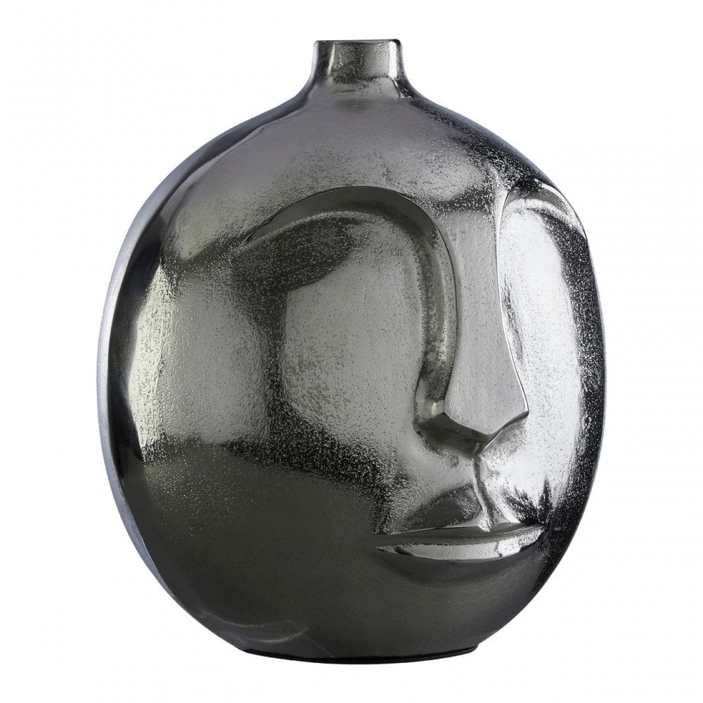 Viso Large Silver Finish Round Vase