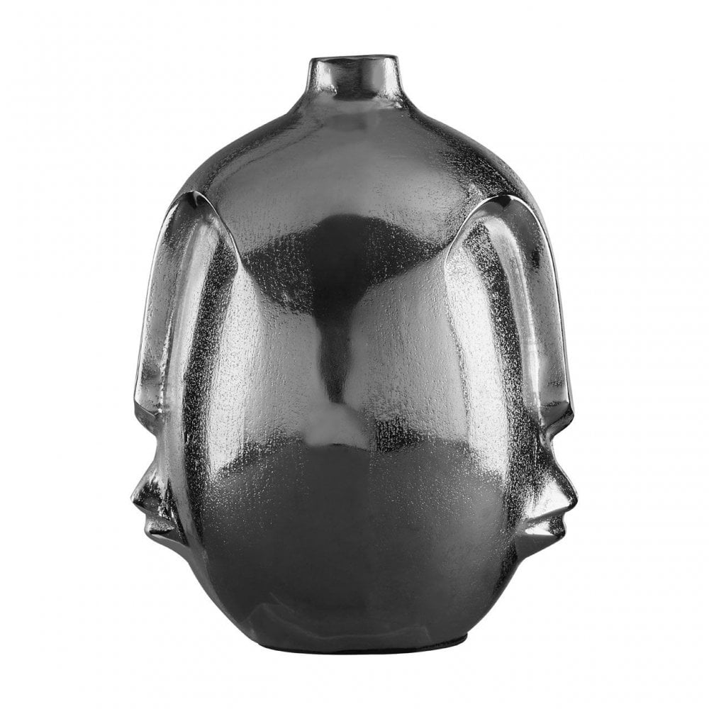 Viso Large Silver Finish Round Vase