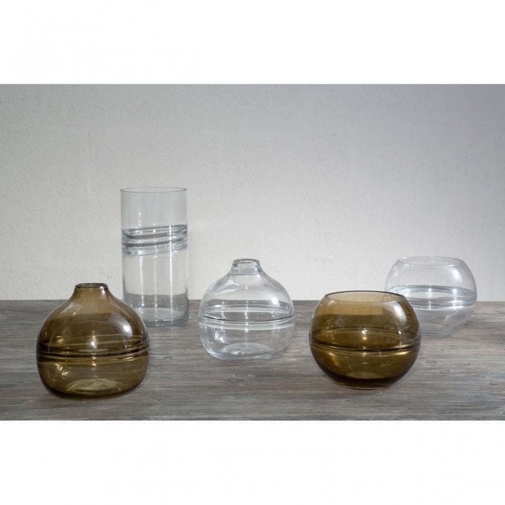 Optik Clear Glass Round Vase