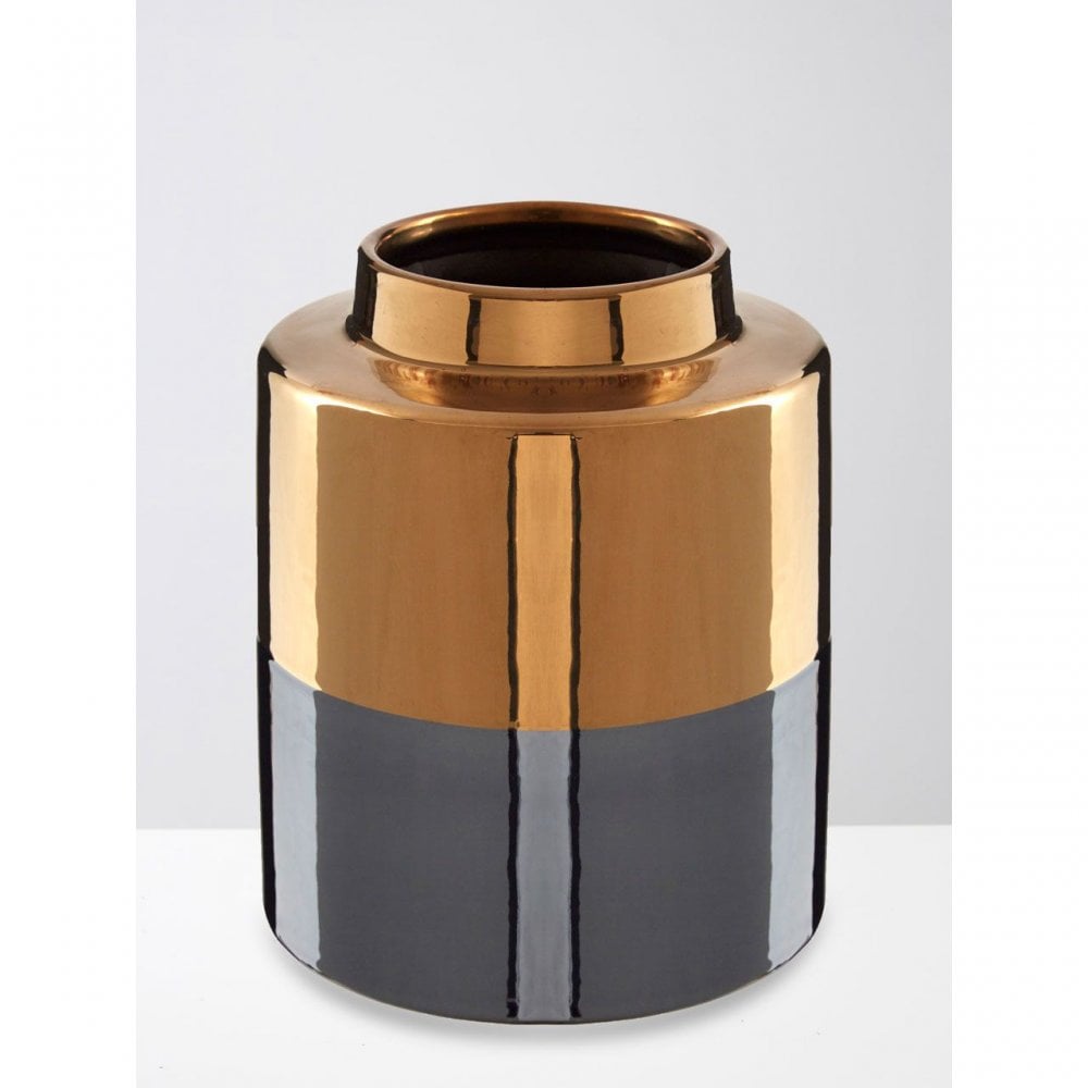 Stellar Grey Small Metallic Vase