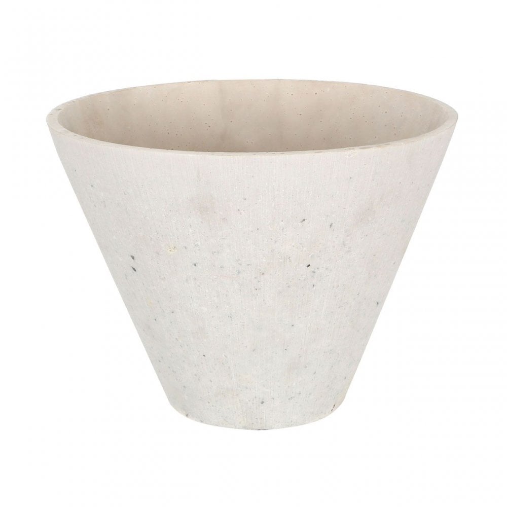 White Polyresin Round Edged Vase