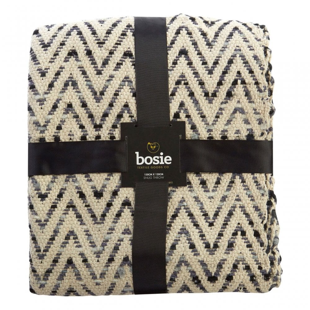 Bosie Grey Woven Chevron Throw