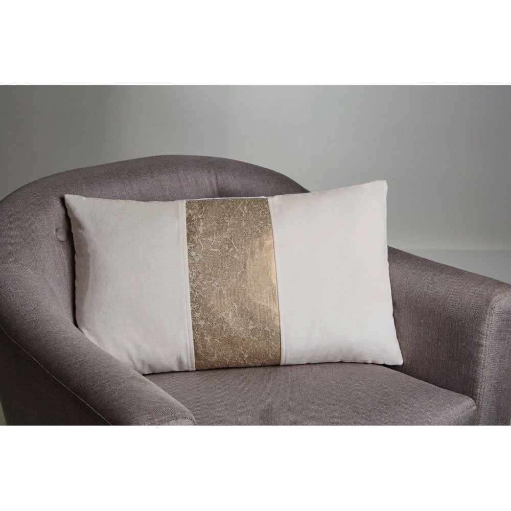Fifty Five South Ivory Velvet/Gold Cushion