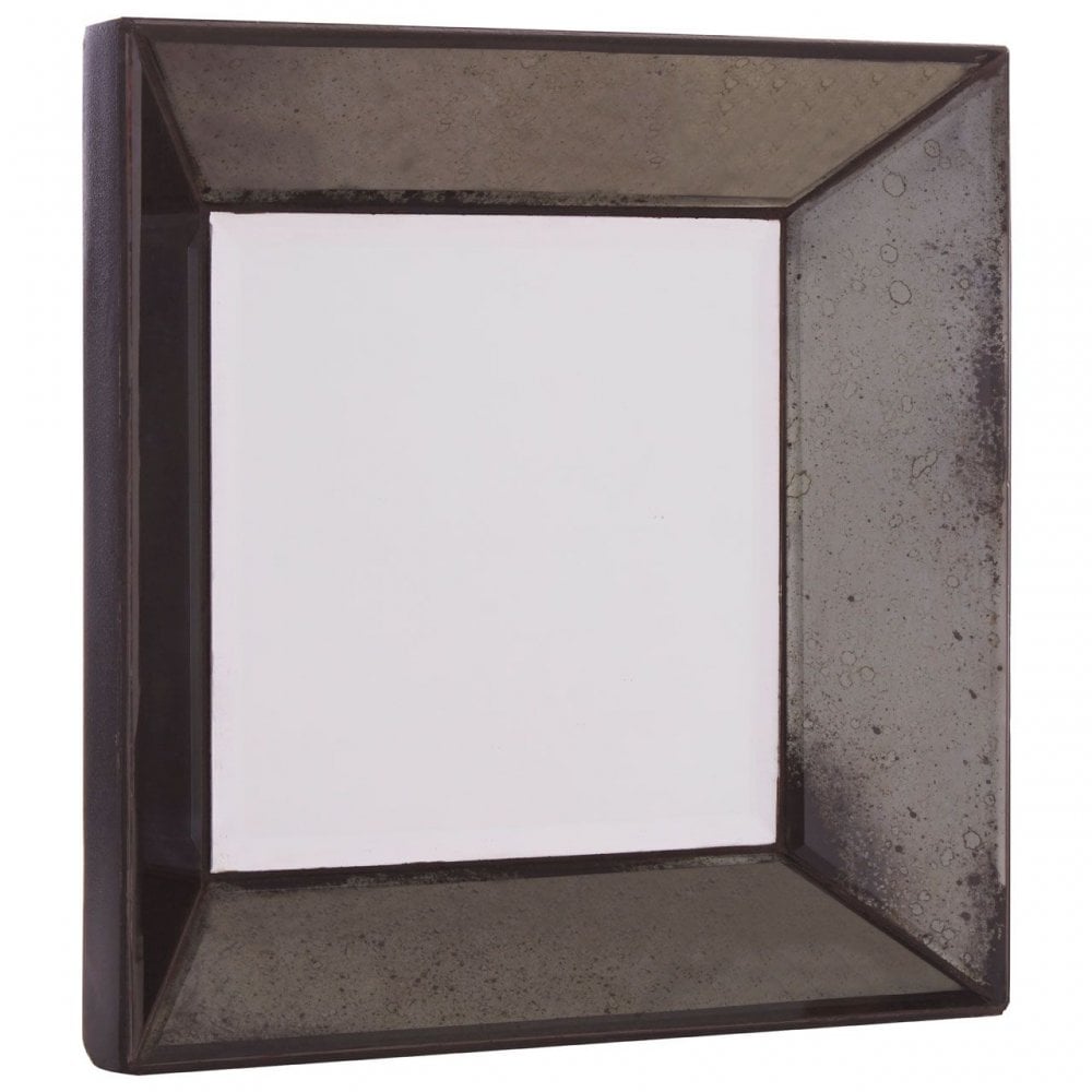 Riza Small Black Frame/ Bevelled Wall Mirror