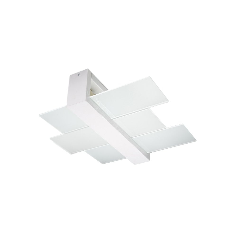 Feniks Modern White Ceiling Light with Wooden Detail