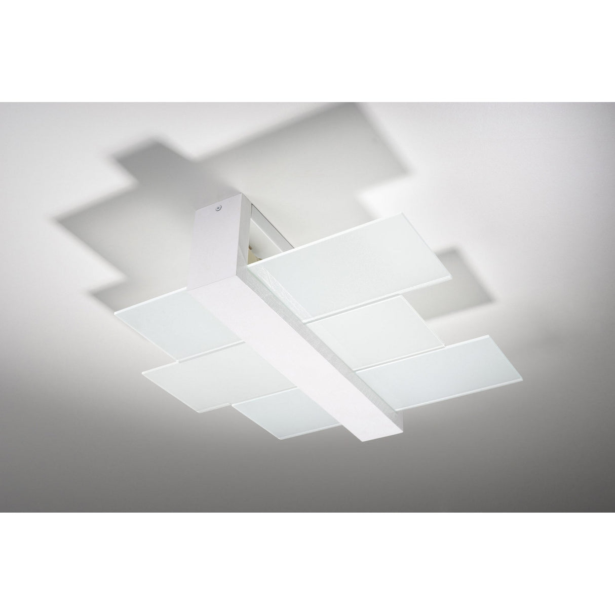 Feniks Modern White Ceiling Light with Wooden Detail