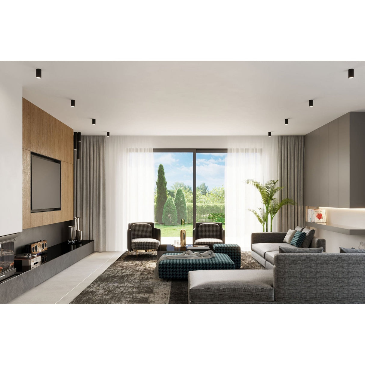 Black Steel Lagos Ceiling Light 20