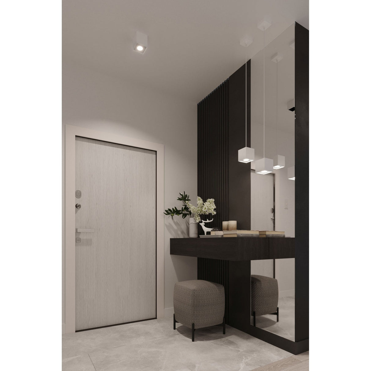 White Quad Aluminium Ceiling Light Fixture