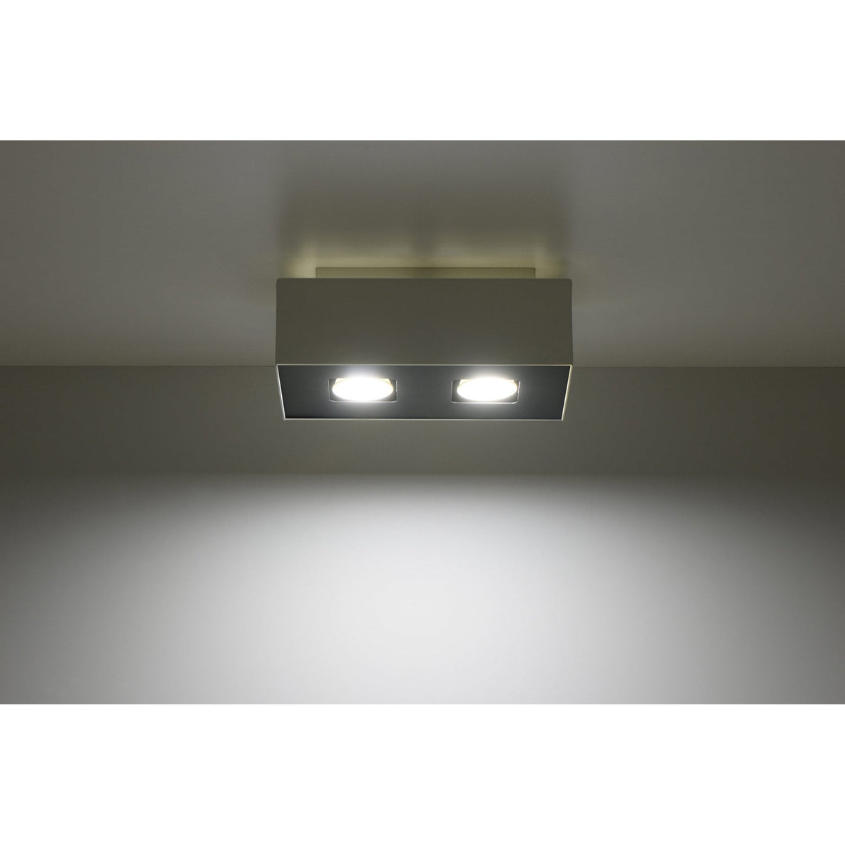 White Steel Mono Ceiling Light - Modern Dual Fixture