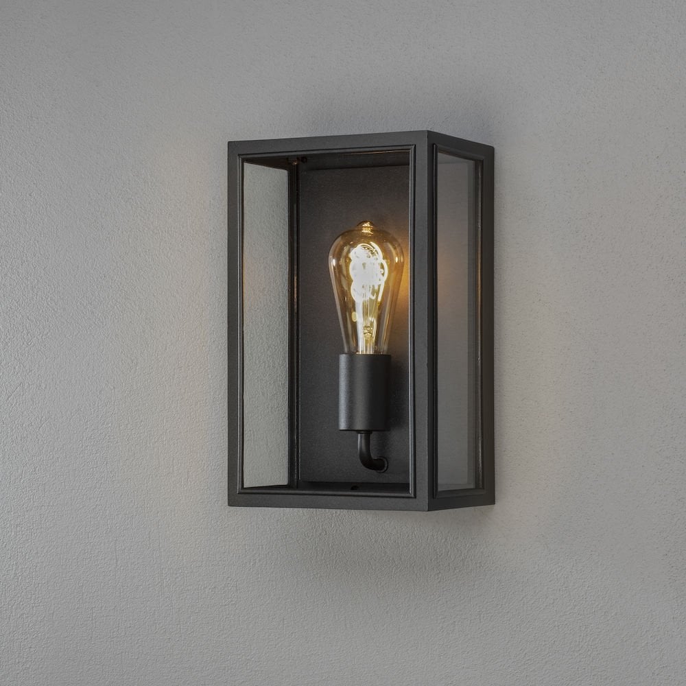 Carpi Modern Wall Light E27 in Black and Clear