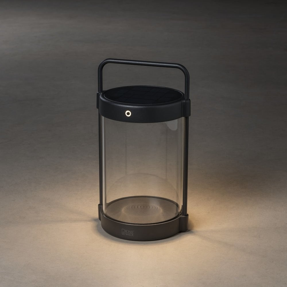 Crotone Black USB/Solar Lantern with Integrated Light Sensor