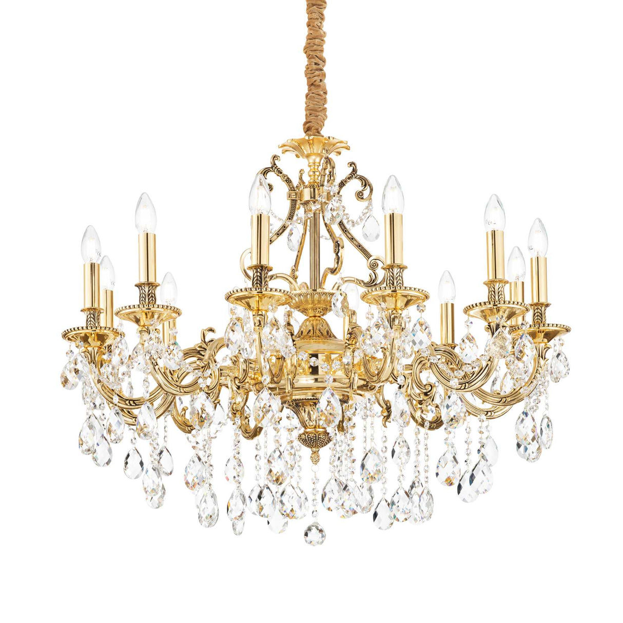 Radiant Gold Gioconda Chandelier with Twelve Lights