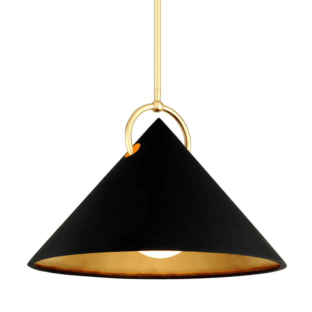 Elegance Black and Gold Leaf Pendant Light