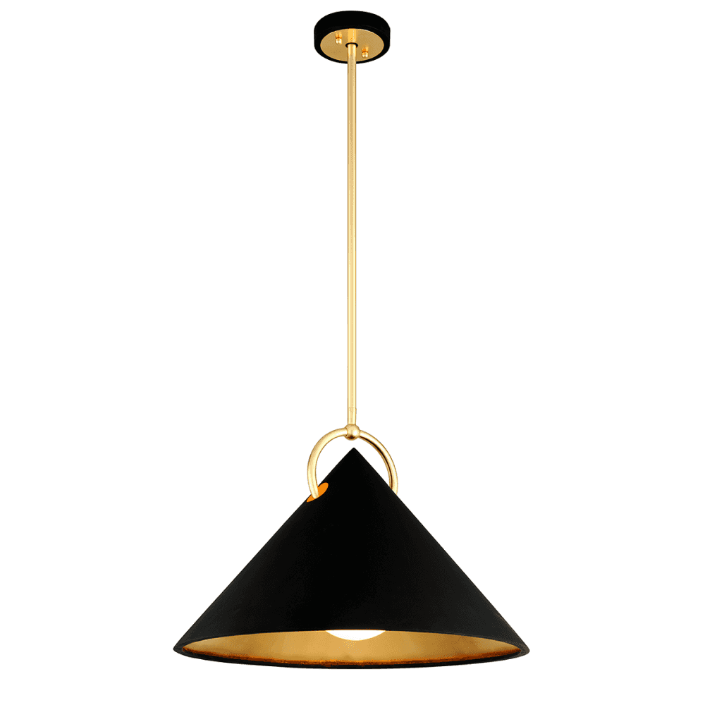 Elegance Black and Gold Leaf Pendant Light