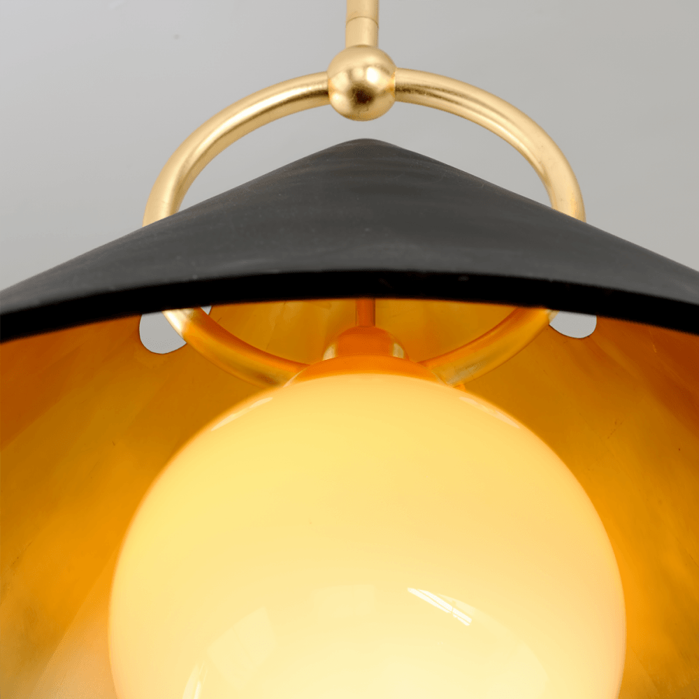 Elegance Black and Gold Leaf Pendant Light