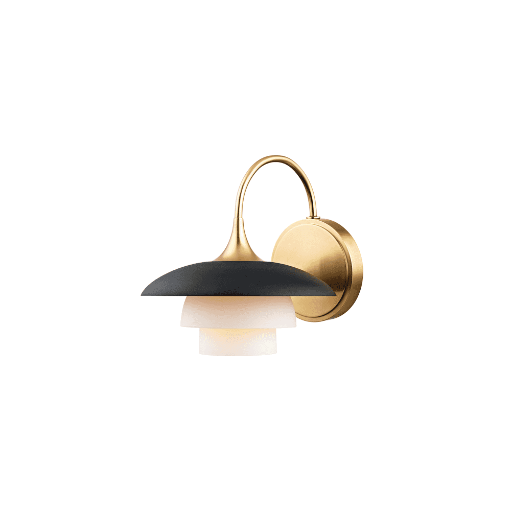 Sleek Barron Single Light Wall Sconce in Opal Glass