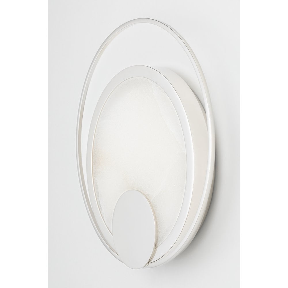 Elegant Brass Coil LED Wall Sconce with Spanish Alabaster Shade