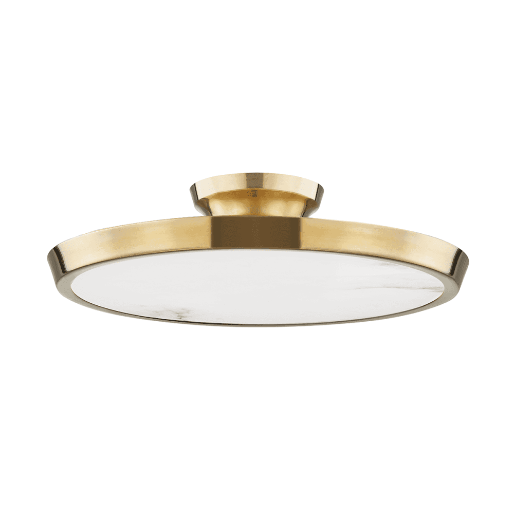 Contemporary Alabaster Brass LED Wall Sconce