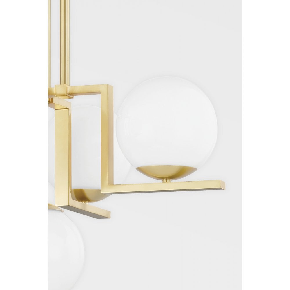 Tanner Antique Brass 4-Light Opal Glass Flush Mount Fixture