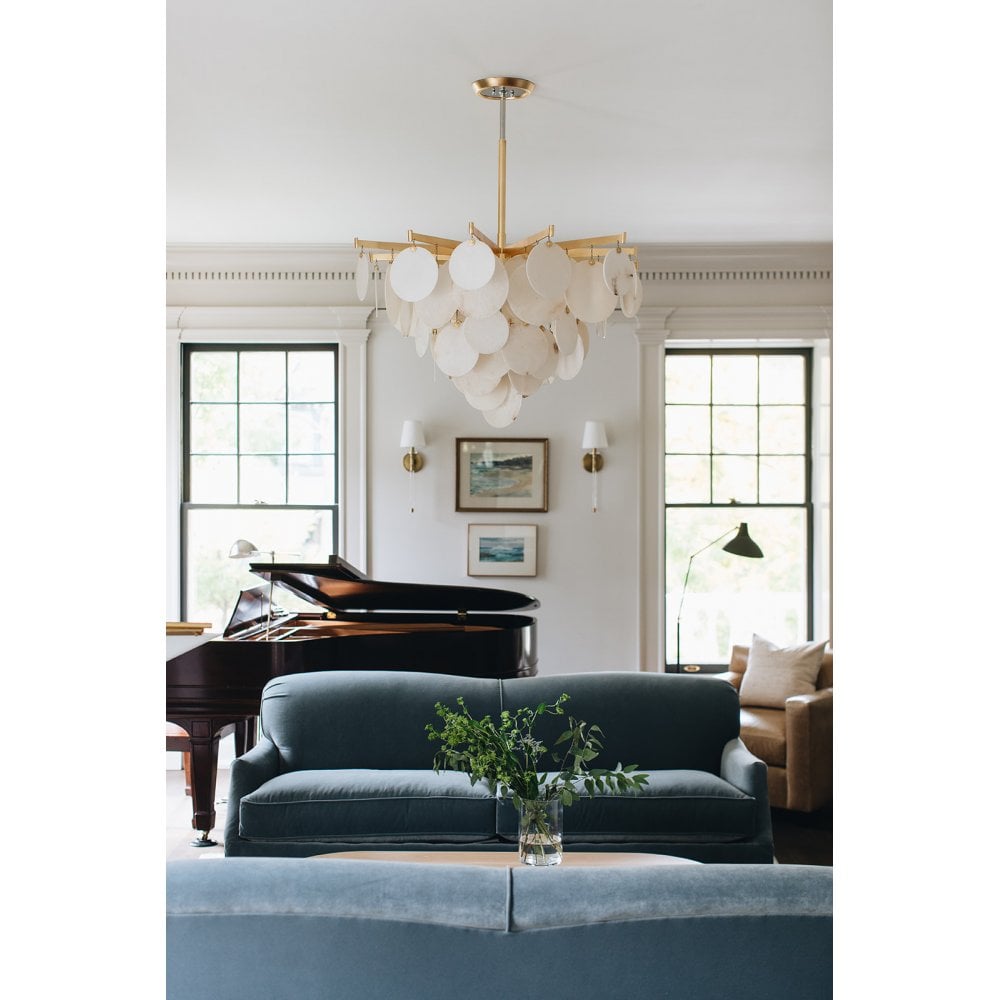 Blixen Antique Brass 1-Light Wall Sconce with Linen Shade
