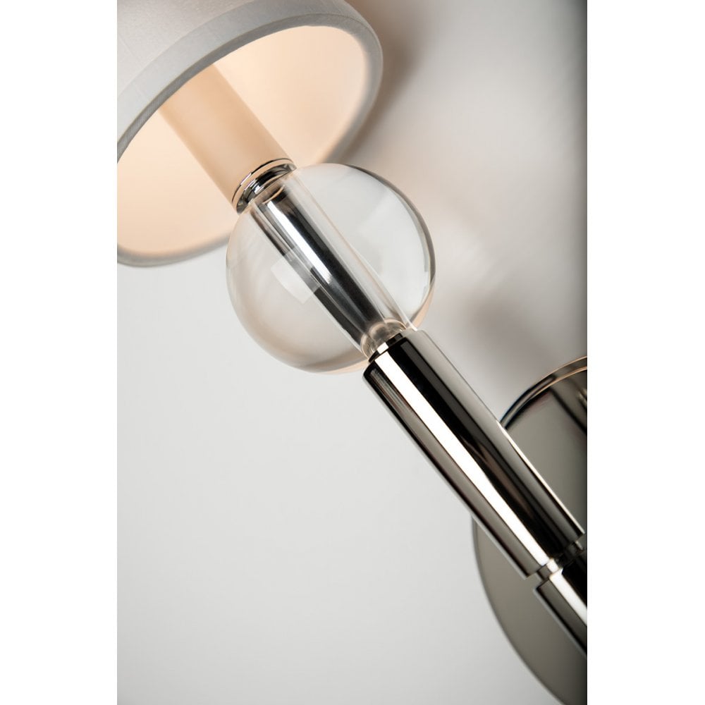 Elegant Rockland Modern 2-Light Wall Sconce in Pearl Nickel
