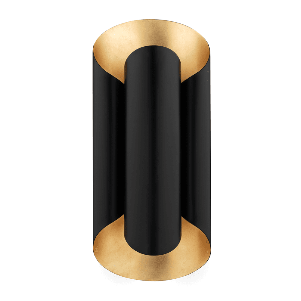 Elegant Dual Light Wall Sconce in Gold and Black Finish