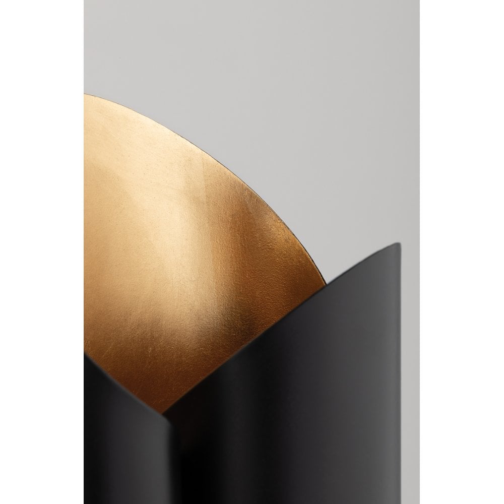 Elegant Dual Light Wall Sconce in Gold and Black Finish
