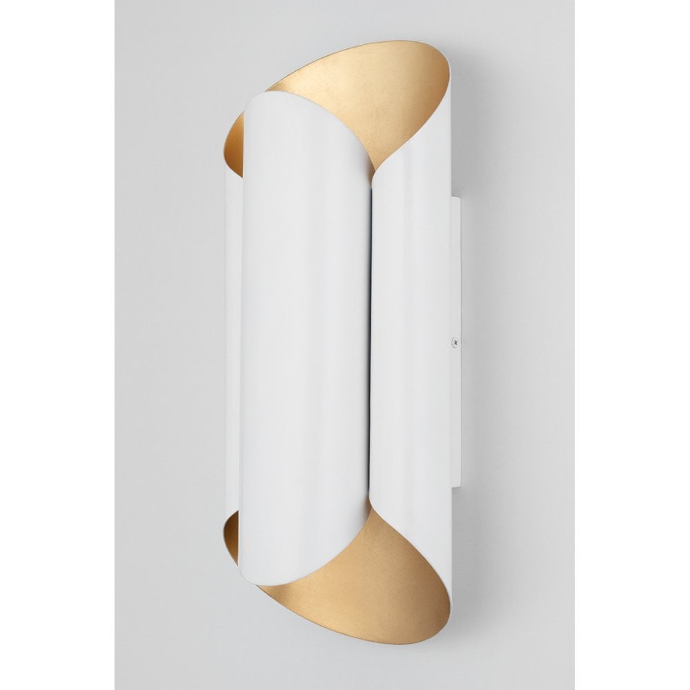 Elegant Dual Light Wall Sconce in Gold and Black Finish