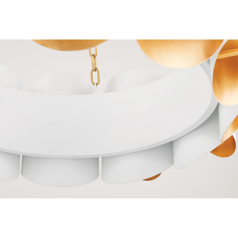Elegant Dual Light Wall Sconce in Gold and White Finish