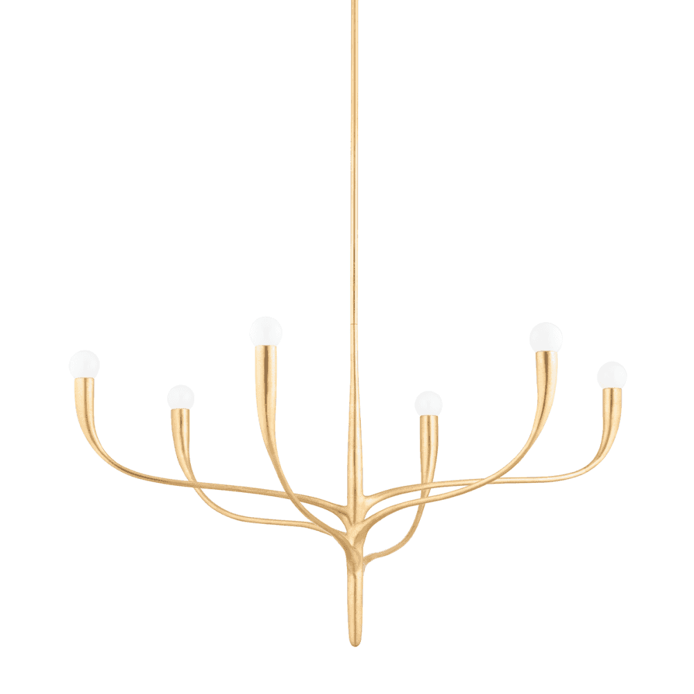 Labra VGL 6-Arm Steel Chandelier in Vintage Gold Finish