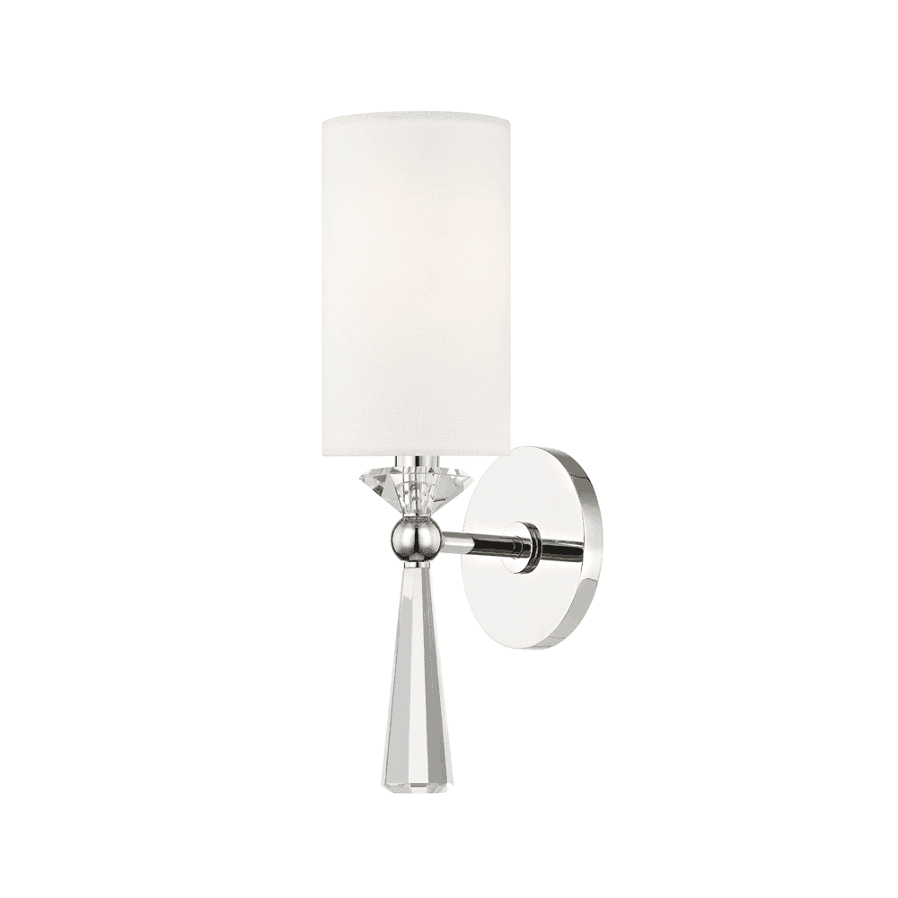 Birch Collection Single Light Wall Sconce in Off White Linen
