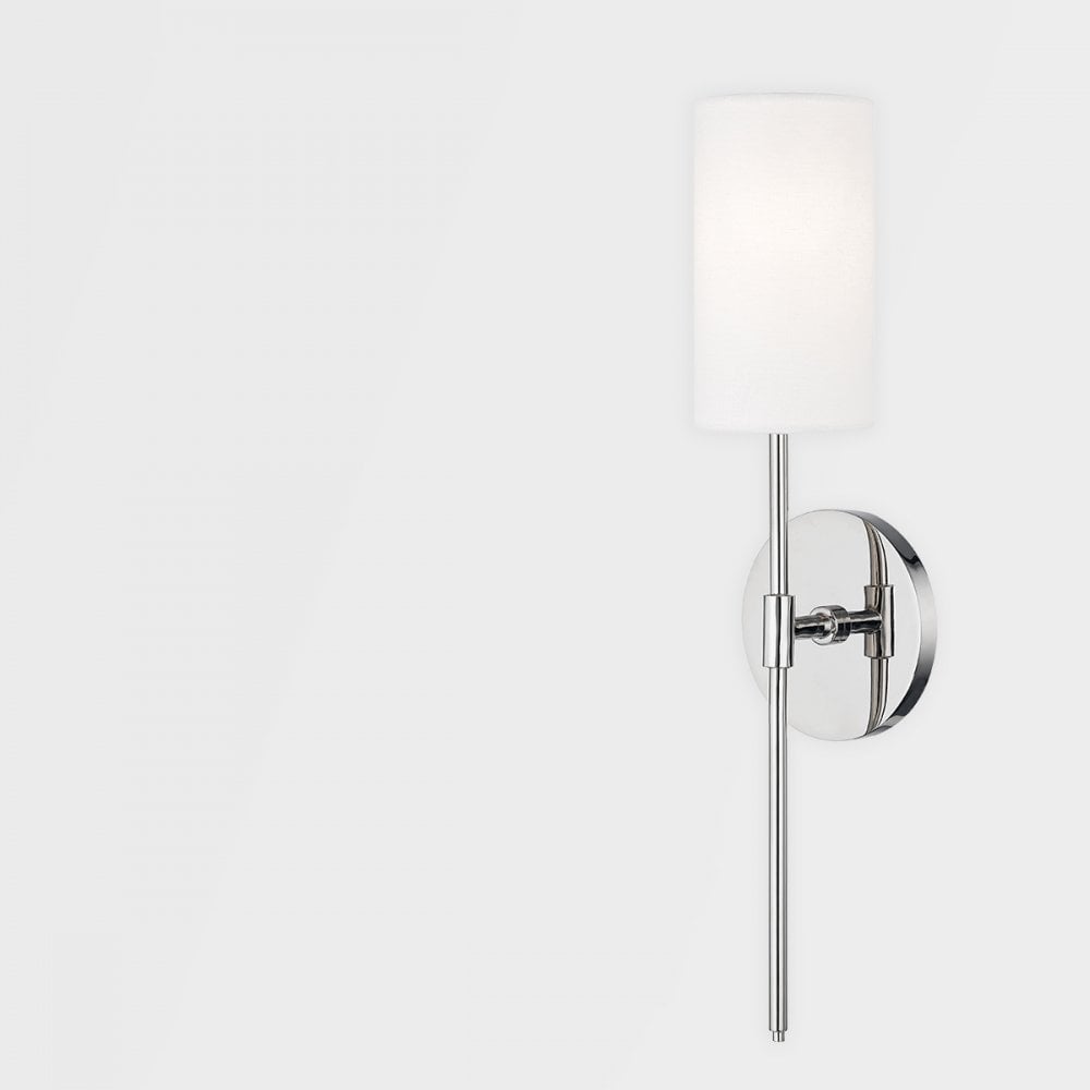 Olivia Cylindrical Glass & Polished Nickel Wall Light Fixture