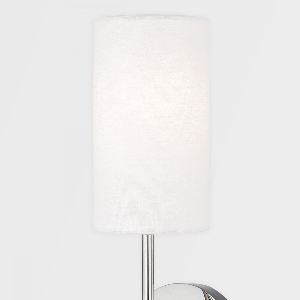Olivia Cylindrical Glass & Polished Nickel Wall Light Fixture