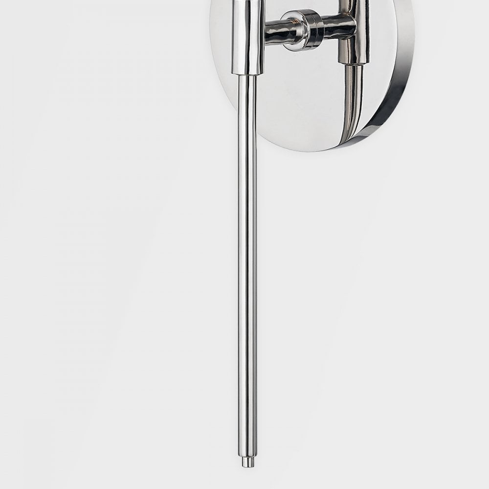 Olivia Cylindrical Glass & Polished Nickel Wall Light Fixture