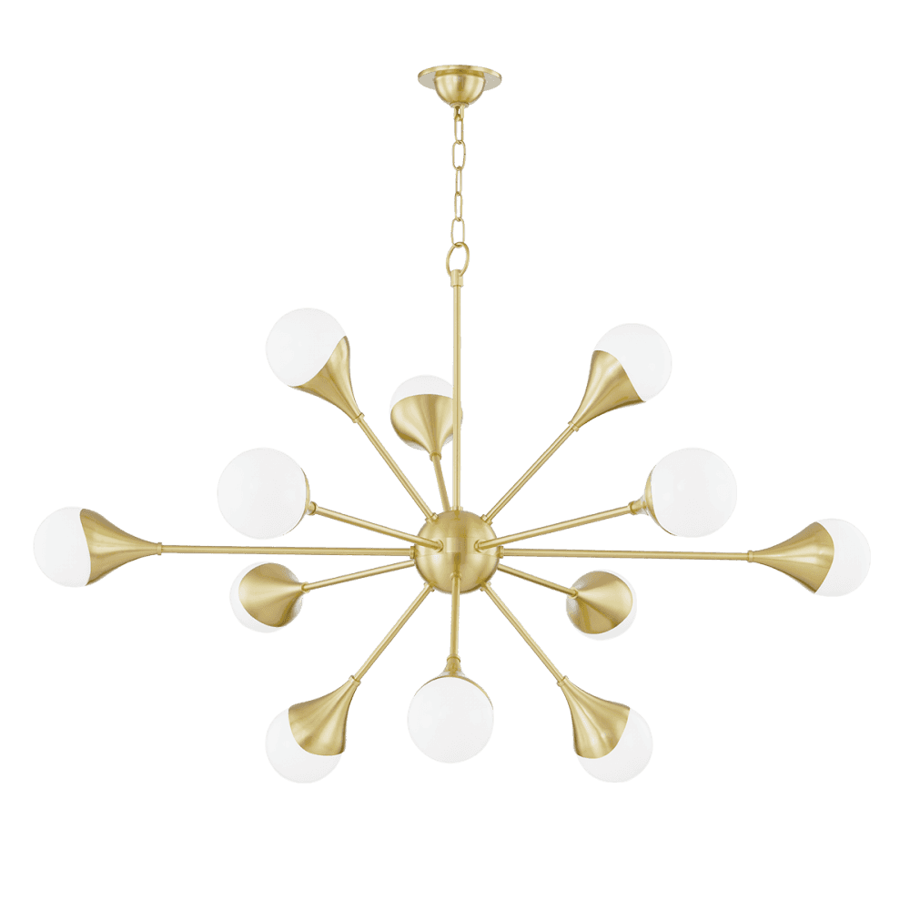 Ariana Modern Opal Glass 12-Light Chandelier