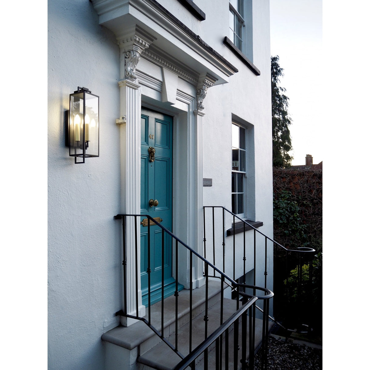 Beckham Forged Iron Triple Lantern Wall Light
