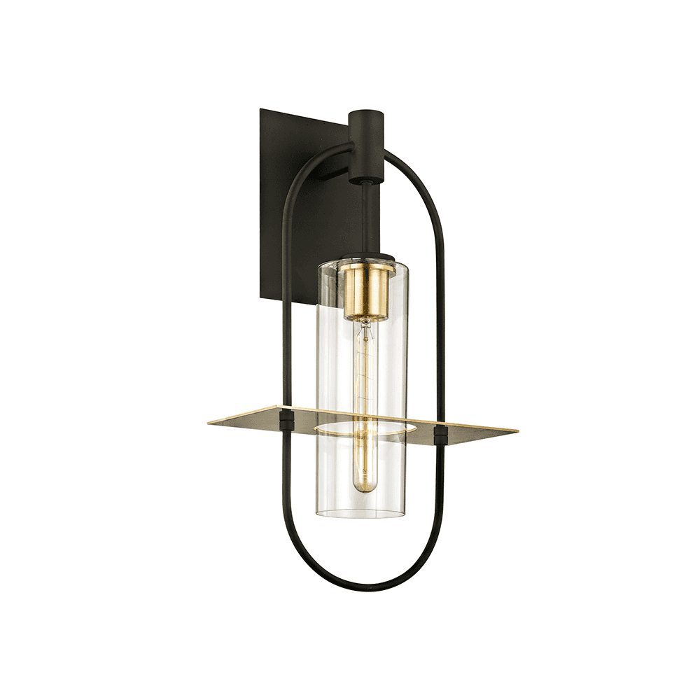 Smyth 1-Light Dark Bronze & Brushed Brass Wall Sconce