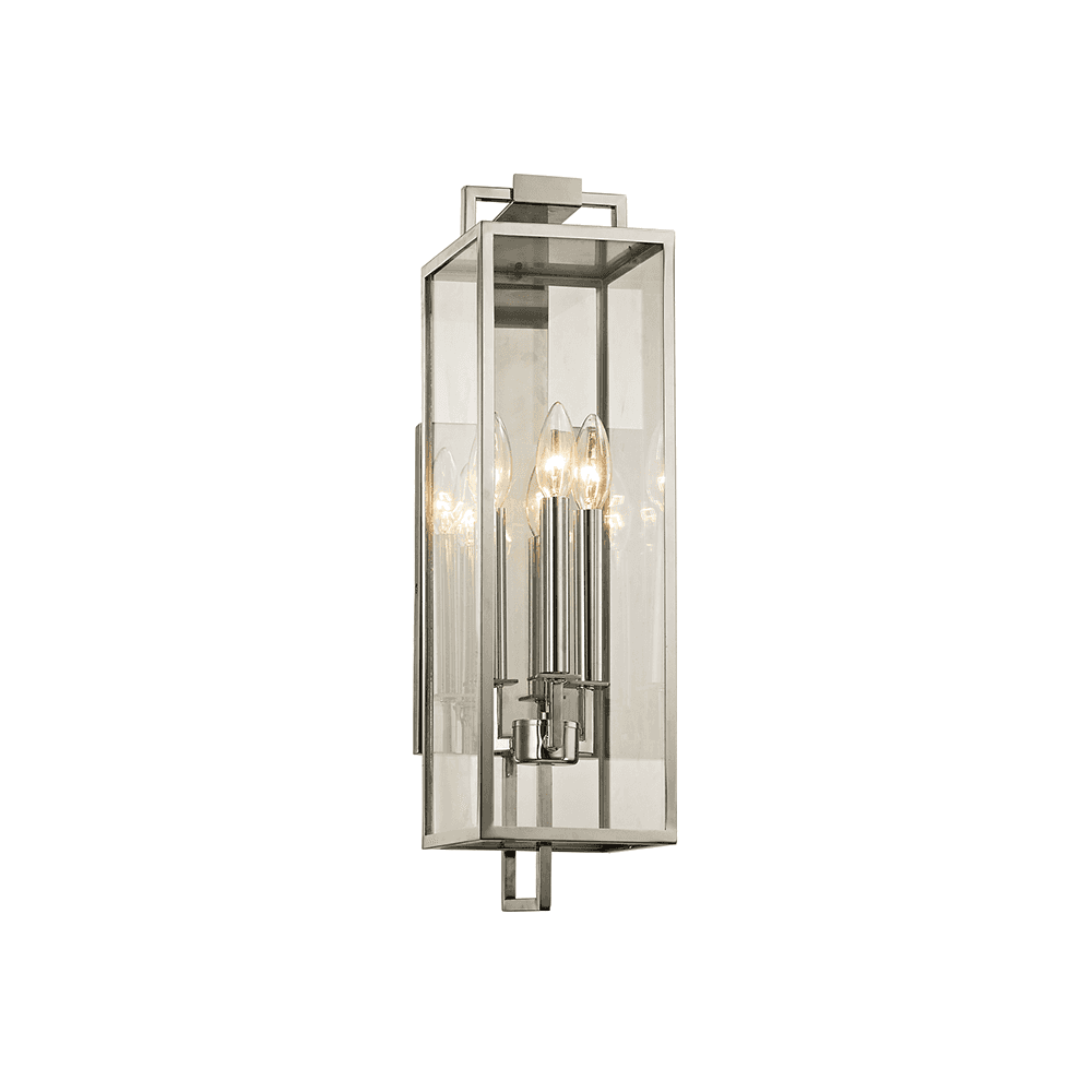 Beckham 3-Light Polished Stainless Lantern Wall Sconce