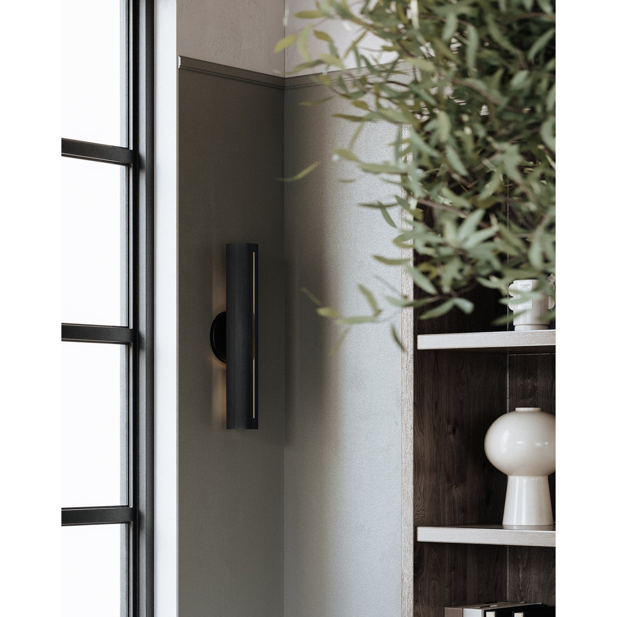 Brandon Modern Black Steel Wall Sconce