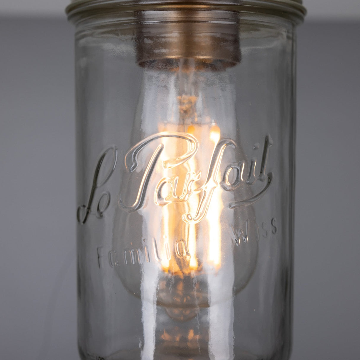 Antique Brass Jam Jar Ceiling Light Fixture