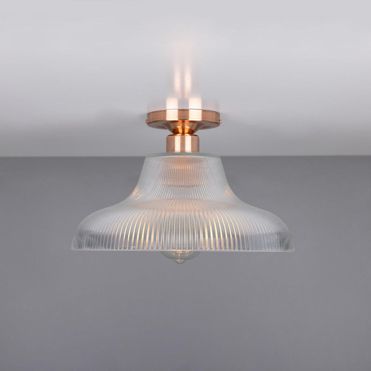 Mono 30cm Antique Brass Railway Flush Light Fixture