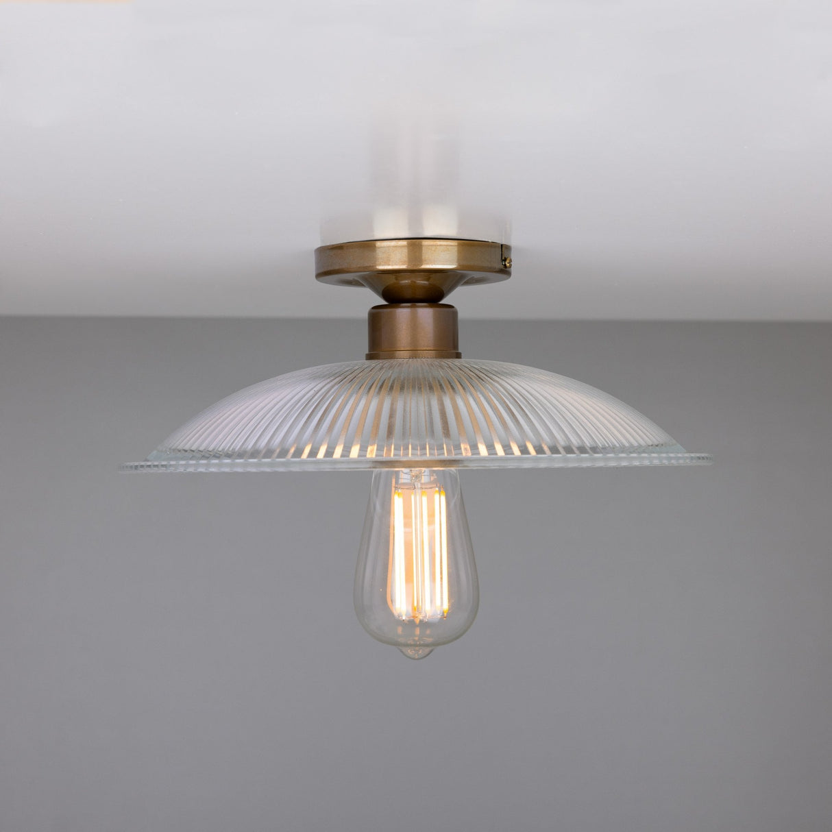 Antique Brass Calix Flush Mount Ceiling Light Fixture